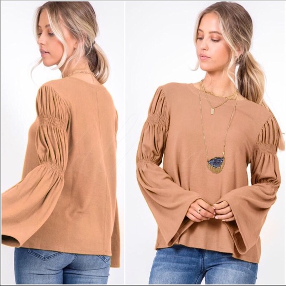 FINAL MARK-DOWN MOCHA FALL BLOUSE TOP - Picture 2 of 3